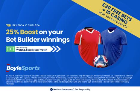 Benfica vs Chelsea: Get £30 in free bets and £10 casino bonus with BoyleSports, plus 25% boost on your winnings