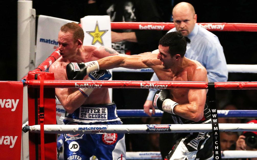 Carl Froch boxing George Groves at Wembley Stadium.