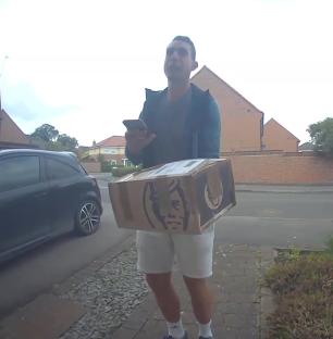 A man delivering a package.