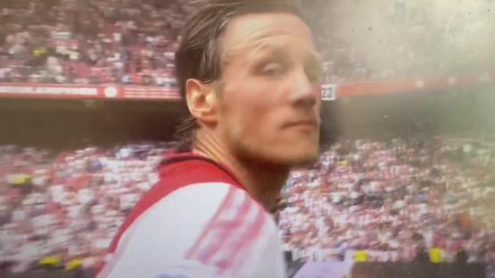 Wout Weghorst slapping a camera after Ajax loses the league title.