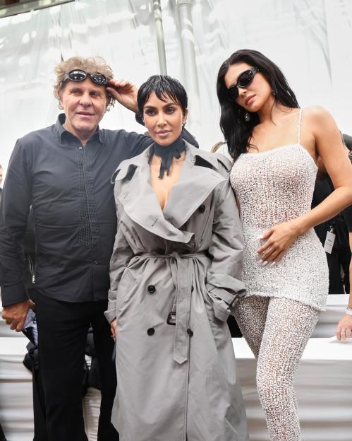 Renzo Rosso, Kim Kardashian, and Kylie Jenner attend the Maison Margiela Womenswear Spring/Summer 2026 show.
