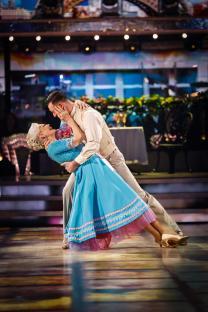 Angela Rippon and Kai Widdrington dancing on Strictly Come Dancing.