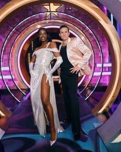 AJ Odudu and Will Best on the set of Celebrity Big Brother.