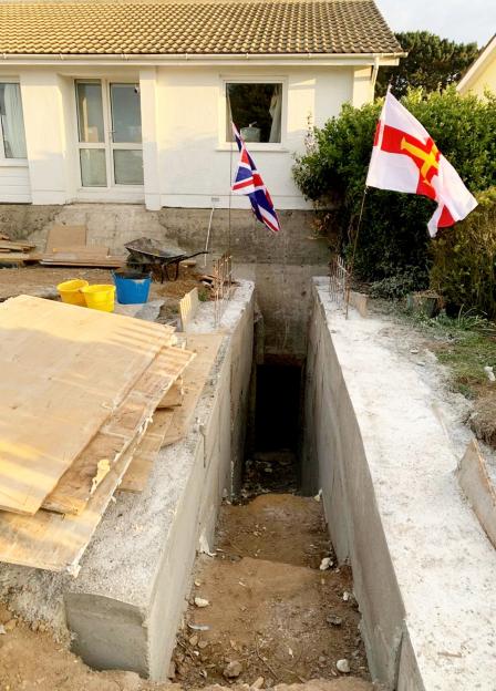 Entrance to a World War II Nazi bunker discovered under a home.