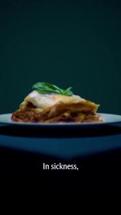 Lasagna on a plate.