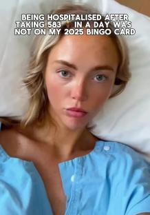 Woman in hospital gown after having many sexual partners.