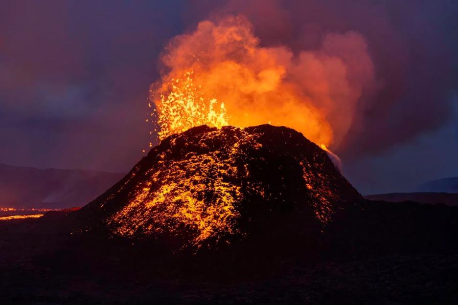 An image collage containing 1 images, Image 1 shows Lava erupting from the Sundhnúkur volcano in Iceland