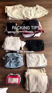Packing tips: carry-on clothing for three months.