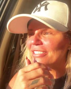 Kerry Katona crying while discussing plans to leave the UK.