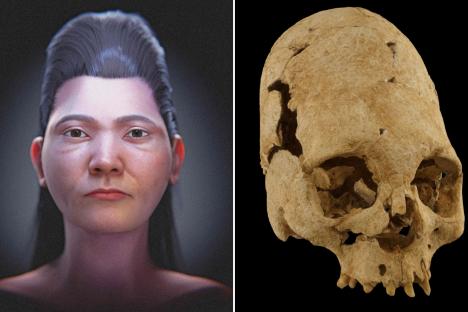 True face of ‘alien’ reconstructed by scientists after bizarre 1,500-year-old elongated skull found buried in village