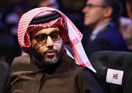 Turki Alalshikh, Chairman of the General Entertainment Authority, at a boxing match.