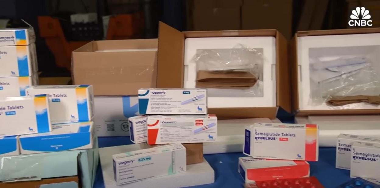 Seized counterfeit Ozempic and Rybelsus medications.