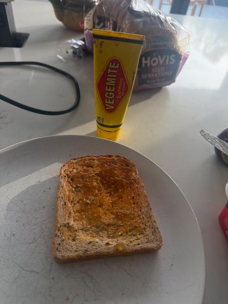 Toast with Vegemite.
