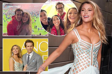 Blake Lively turns heads in cut-out gown at VIP bash… just hours after being spotted at Wrexham FC
