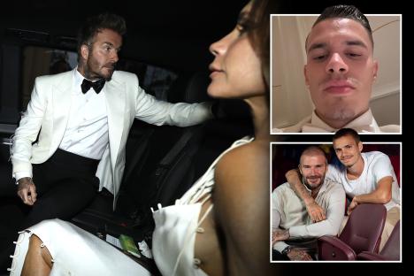 Romeo Beckham delivers touching speech at dad David’s 50th birthday – after older brother Brooklyn’s devastating snub