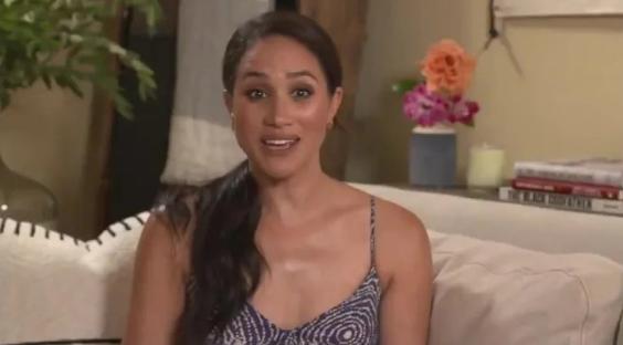 Meghan Markle at a polo match prize ceremony.