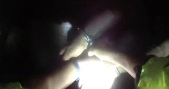Police arresting a suspect.