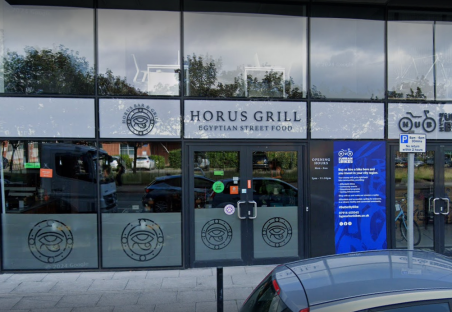 Horus Grill Egyptian street food restaurant exterior.