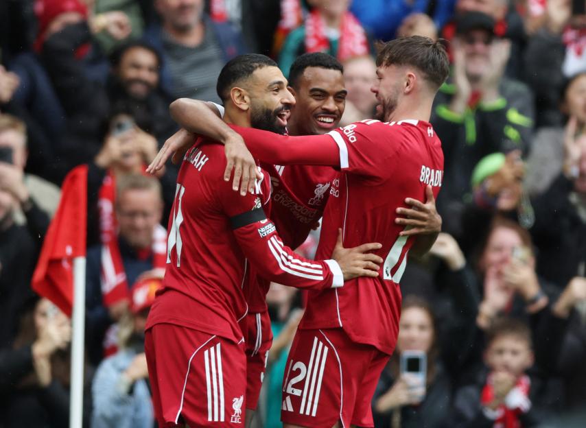 Liverpool 2 Everton 1: Masters of late winner cling on after early double in Merseyside derby to maintain 100% record