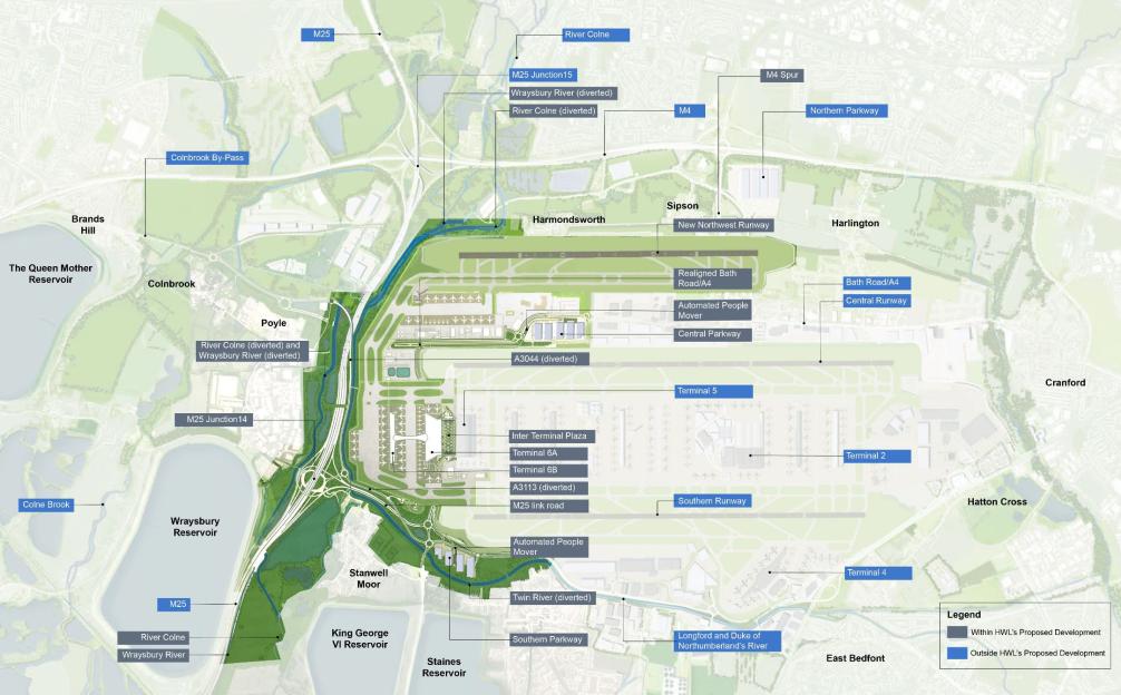 Illustration of Heathrow Airport expansion proposal.