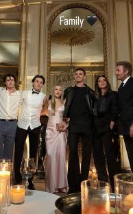 The Beckham family at a Paris fashion show.