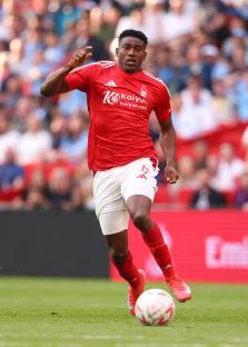 Taiwo Awoniyi of Nottingham Forest playing soccer.