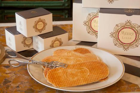 Meert waffles and boxes in Lille, France.
