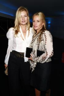 Kate Moss and Davinia Taylor at a charity dinner.