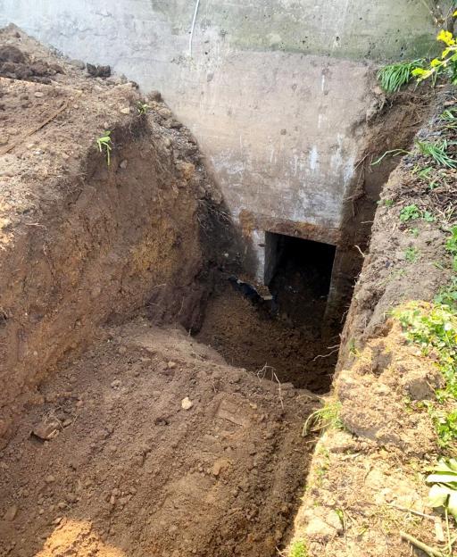 Entrance to a World War II bunker unearthed during home renovations.