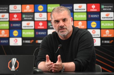 Ange Postecoglou, Tottenham Hotspur manager, at a press conference.