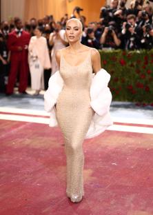 Kim Kardashian at the Met Gala in Marilyn Monroe's dress.