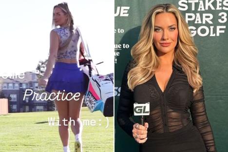 Paige Spiranac risks wardrobe malfunction with TWO bold outfits on and off the course including see-through top