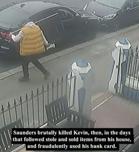 CCTV image of Adam Saunders walking down a street.