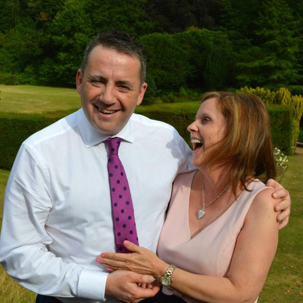 John Hunt with his murdered wife, Carol.