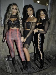Three women at a party.