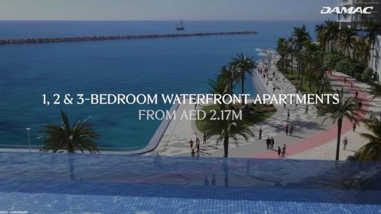 Illustration of waterfront apartments, from AED 2.17M.
