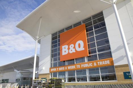 B&Q DIY Superstore exterior on a sunny day.