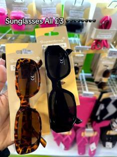 Two pairs of sunglasses, £3 each.