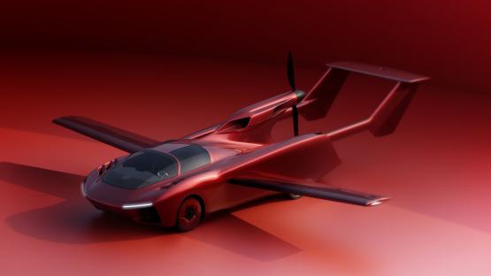 Artist impression of the AirCar, a flying car prototype.
