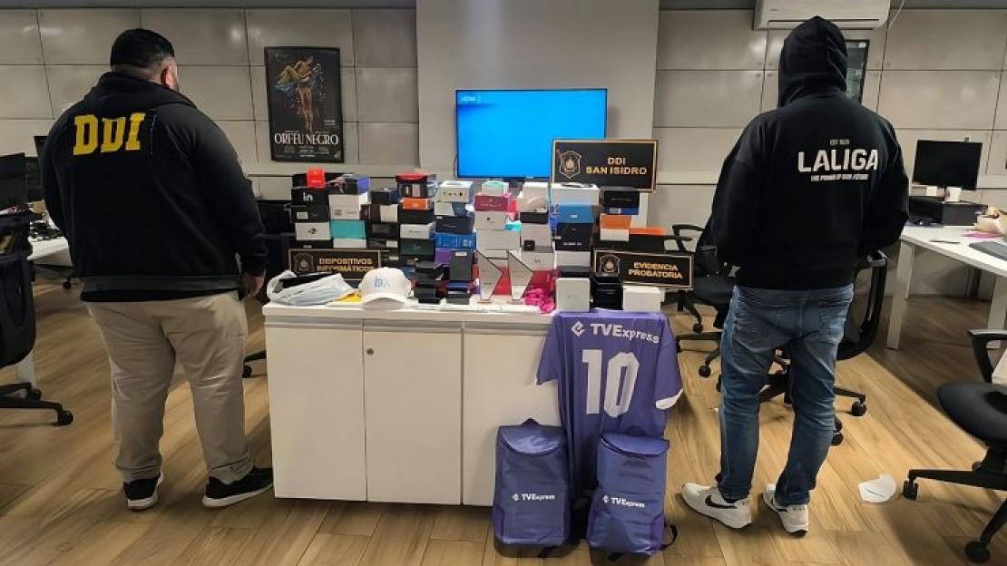 Seized illegal streaming equipment.