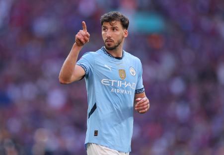 Ruben Dias of Manchester City celebrating.