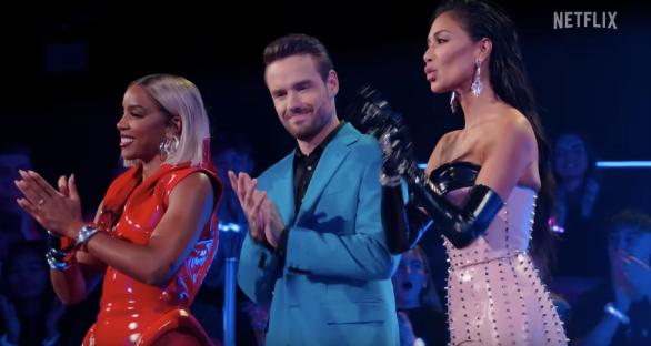 Liam Payne, Kelly Rowland, and Nicole Scherzinger judging on Netflix's *Building the Band*.