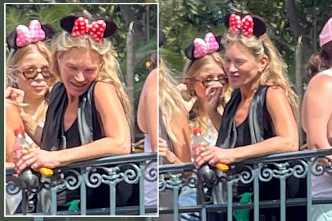 Kate Moss shocks fans as she’s snapped queueing for Disney World rollercoaster with pals