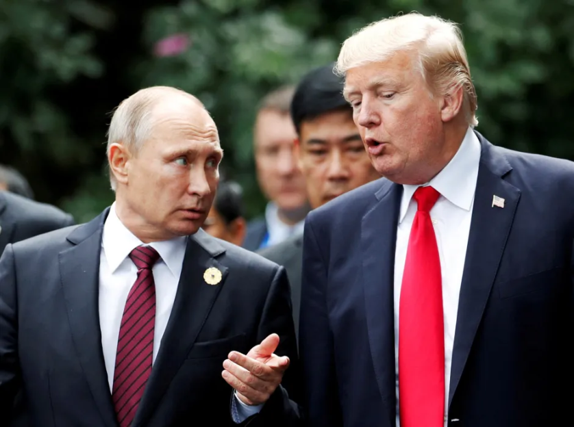 Putin and Trump in conversation.
