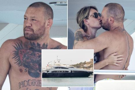 Conor McGregor sports suspect eye as UFC thug dances with partner on yacht in first sighting since horror Ibiza attack