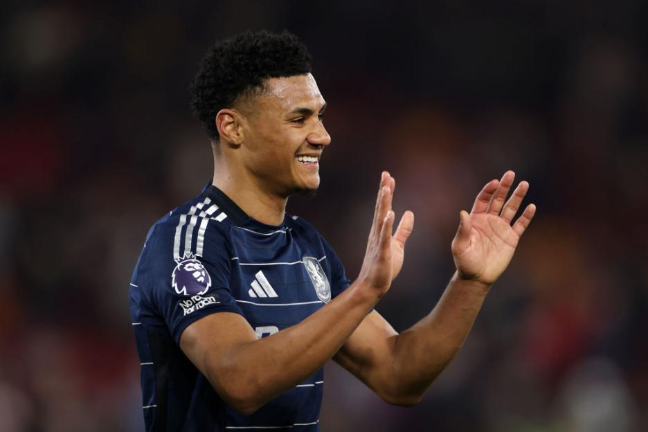 Ollie Watkins of Aston Villa applauding.