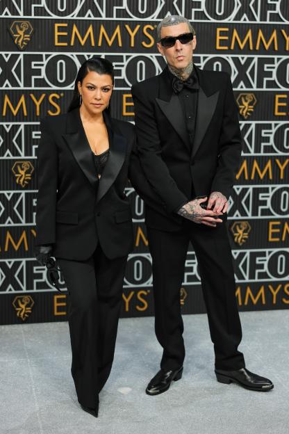 Kourtney Kardashian and Travis Barker at the 75th Primetime Emmy Awards.