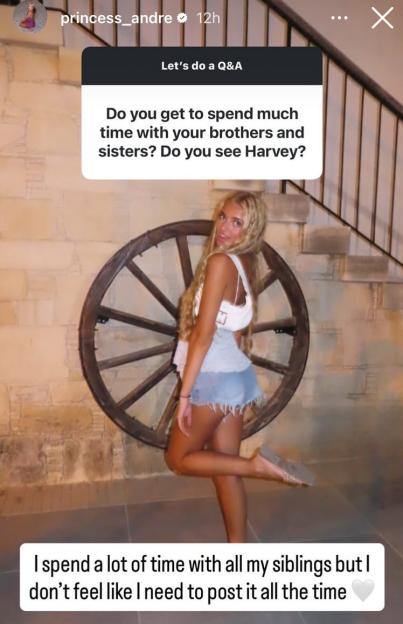 Princess Andre’s Q&A about her relationship with her siblings.