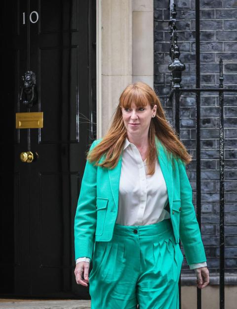 Angela Rayner leaving 10 Downing Street.