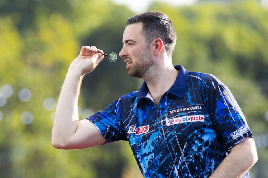LONDON, ENGLAND - JULY 08: Luke Humphries during the The Hyde Park Darts Championship at Hyde Park on July 08, 2025 in London, England. (Photo by James Smith/Sam Snap/Getty Images)
